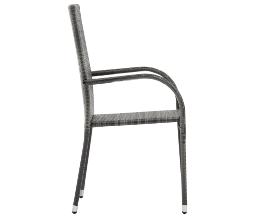 Juego de comedor para jardín de 7 piezas gris
