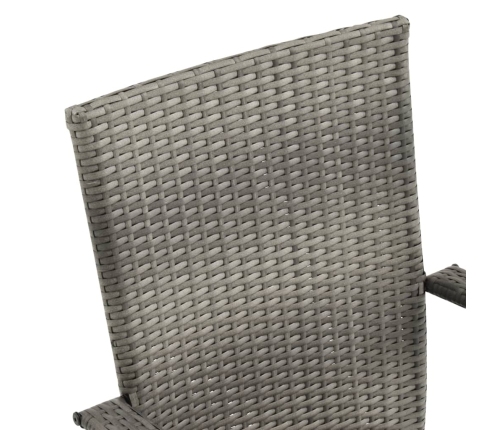 Juego de comedor para jardín de 7 piezas gris