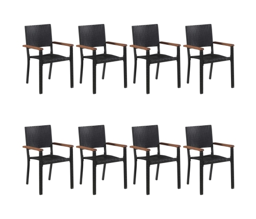 Juego de comedor para jardín de 9 piezas negro