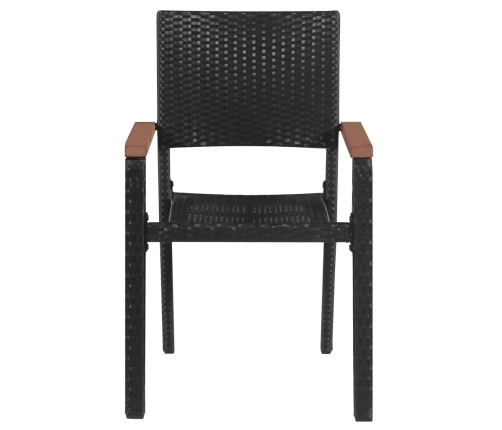 Juego de comedor para jardín de 9 piezas negro