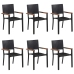 Juego de comedor para jardín de 7 piezas negro