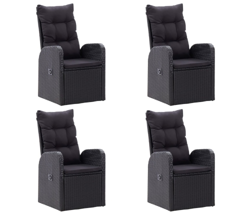 Juego de comedor para jardín de 7 piezas negro