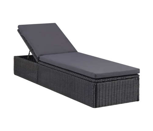 Juego de comedor para jardín de 9 piezas negro