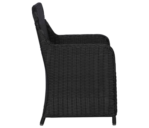 Juego de comedor para jardín de 9 piezas negro