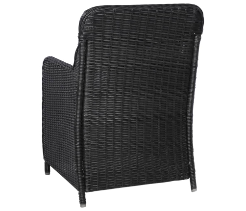 Juego de comedor para jardín de 9 piezas negro
