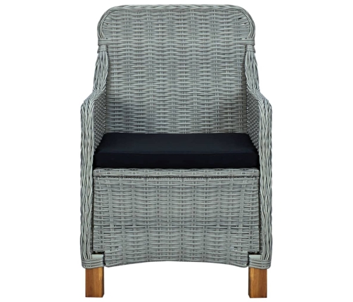 Juego de comedor para jardín 9 piezas gris claro