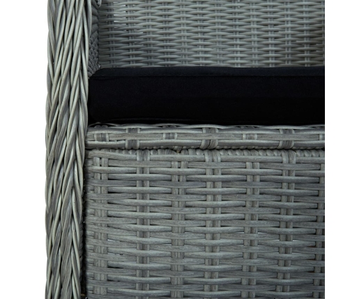 Juego de comedor para jardín 9 piezas gris claro