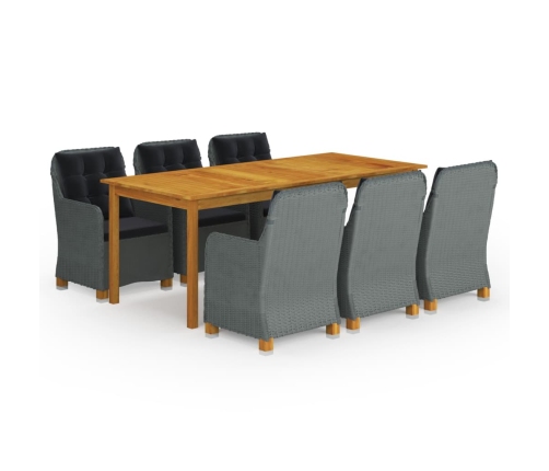 Juego de comedor para jardín 9 piezas gris claro