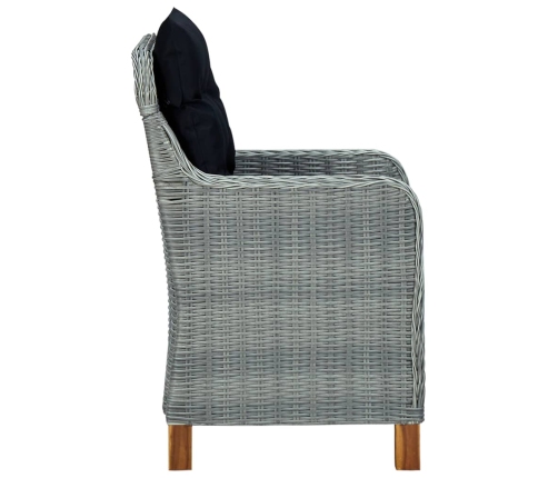 Juego de comedor para jardín 9 piezas gris claro