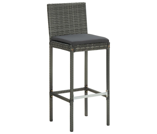 Conjunto de bar para jardín 5 piezas con cojines gris