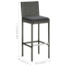 Conjunto de bar para jardín 5 piezas con cojines gris