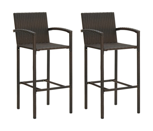 Conjunto de bar para jardín 3 piezas marrón
