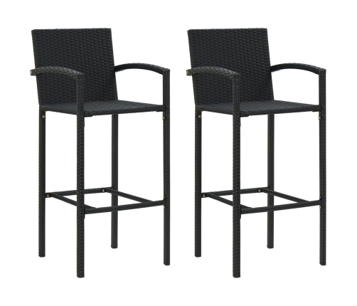 Conjunto de bar para jardín 3 piezas negro