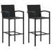 Conjunto de bar para jardín 3 piezas negro