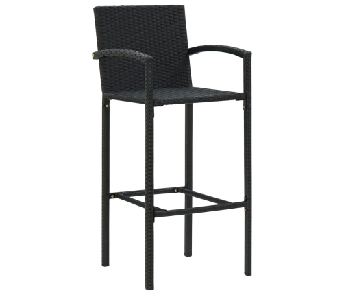 Conjunto de bar para jardín 3 piezas negro