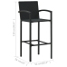 Conjunto de bar para jardín 3 piezas negro