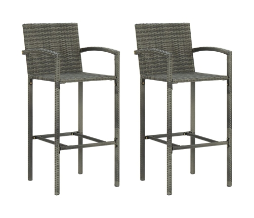 Conjunto de bar para jardín 3 piezas gris