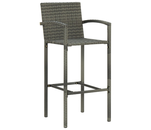 Conjunto de bar para jardín 3 piezas gris