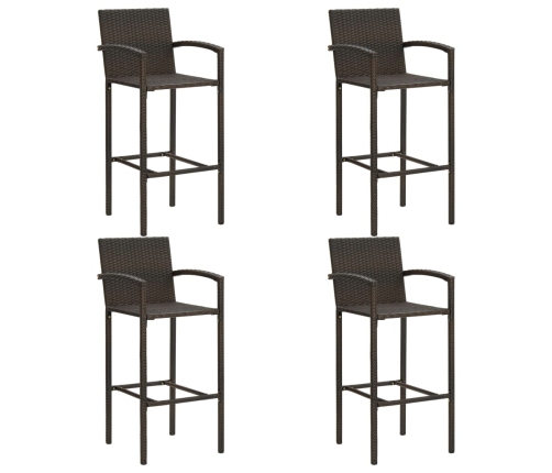 Conjunto de bar para jardín 5 piezas marrón