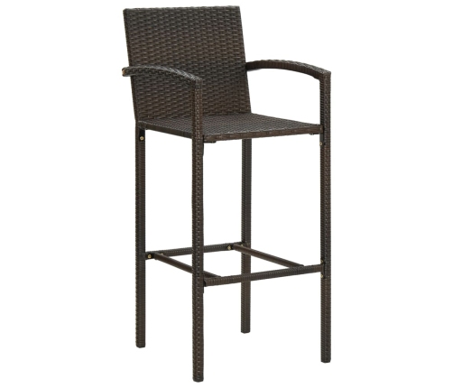 Conjunto de bar para jardín 5 piezas marrón