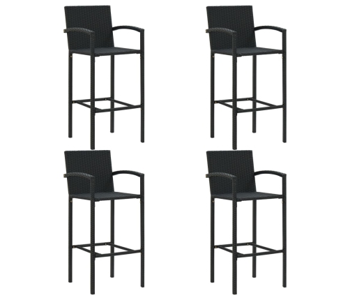 Conjunto de bar para jardín 5 piezas negro