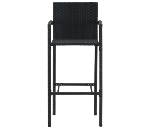 Conjunto de bar para jardín 5 piezas negro