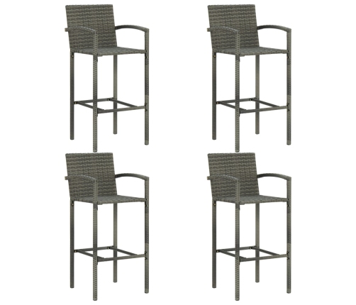 Conjunto de bar para jardín 5 piezas gris