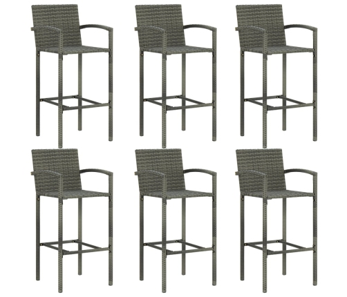 Conjunto de bar para jardín 7 piezas gris