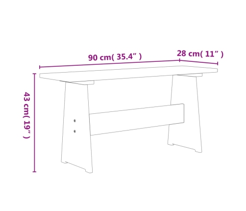 vidaXL Mesa de comedor con banco REINE madera maciza pino marrón miel