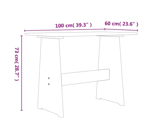 vidaXL Mesa de comedor con banco REINE madera maciza de pino blanco