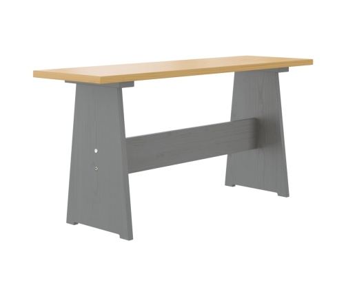 vidaXL Mesa de comedor con banco REINE madera maciza pino marrón gris