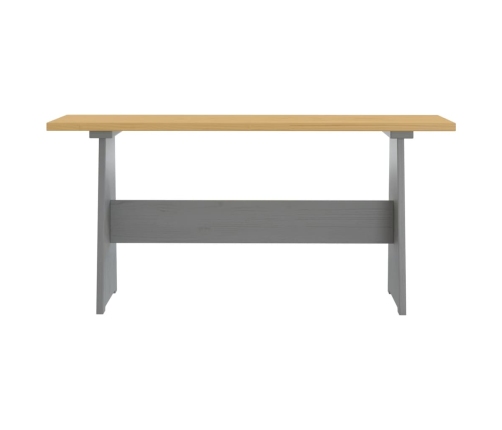 vidaXL Mesa de comedor con banco REINE madera maciza pino marrón gris