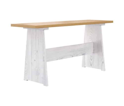 vidaXL Mesa de comedor con banco REINE madera de pino marrón blanco