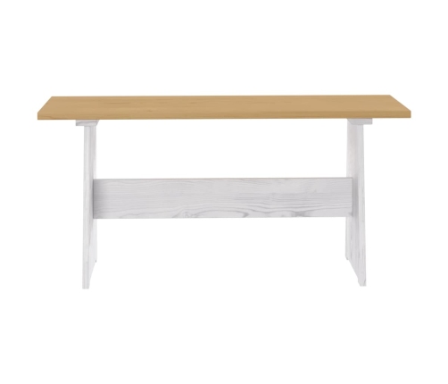 vidaXL Mesa de comedor con banco REINE madera de pino marrón blanco