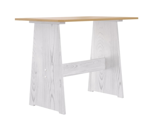 vidaXL Mesa de comedor con banco REINE madera de pino marrón blanco