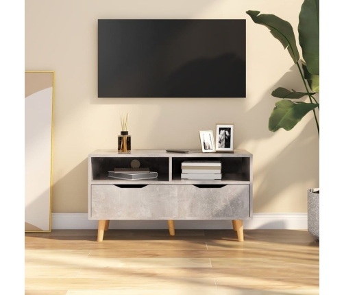 Mueble de TV madera de ingeniería gris hormigón 90x40x48,5 cm