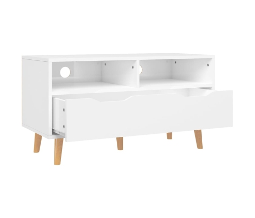 vidaXL Mueble de TV madera de ingeniería blanco brillo 90x40x48,5 cm