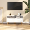 vidaXL Mueble de TV madera de ingeniería blanco brillo 90x40x48,5 cm