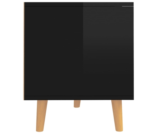 vidaXL Mueble de TV madera de ingeniería negro brillo 90x40x48,5 cm