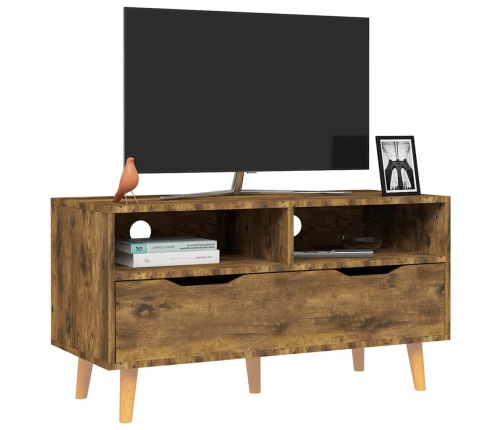 Mueble de TV madera de ingeniería roble ahumado 90x40x48,5 cm