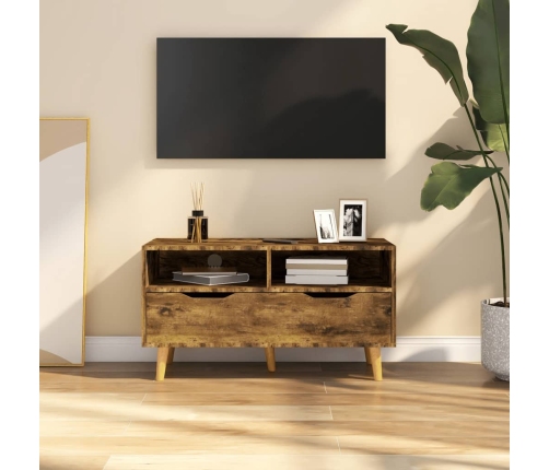 Mueble de TV madera de ingeniería roble ahumado 90x40x48,5 cm