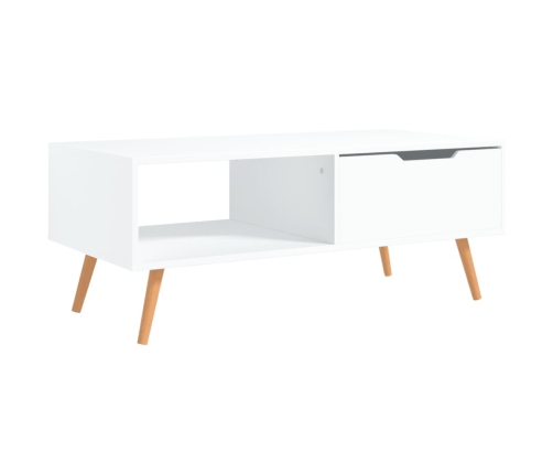 Mesa de centro de madera contrachapada blanco 100x49,5x43 cm