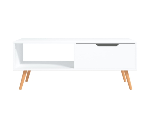 Mesa de centro de madera contrachapada blanco 100x49,5x43 cm