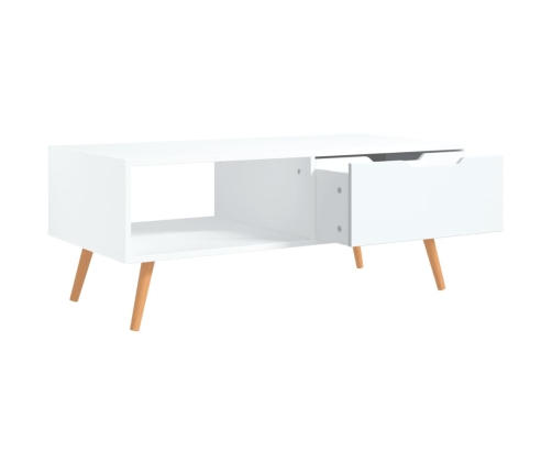 Mesa de centro de madera contrachapada blanco 100x49,5x43 cm