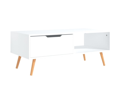 Mesa de centro de madera contrachapada blanco 100x49,5x43 cm