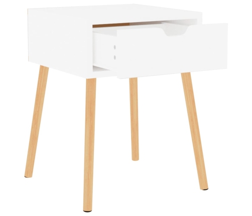 Mesitas de noche 2 uds madera contrachapada blanco 40x40x56 cm