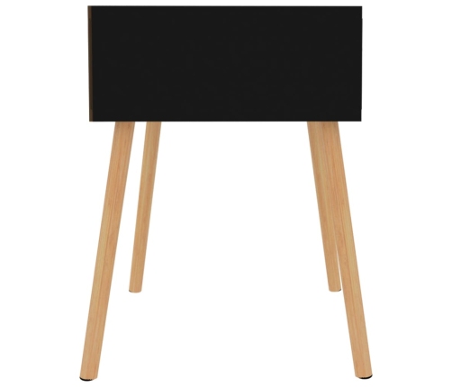 vidaXL Mesita de noche madera de ingeniería negro brillo 40x40x56 cm