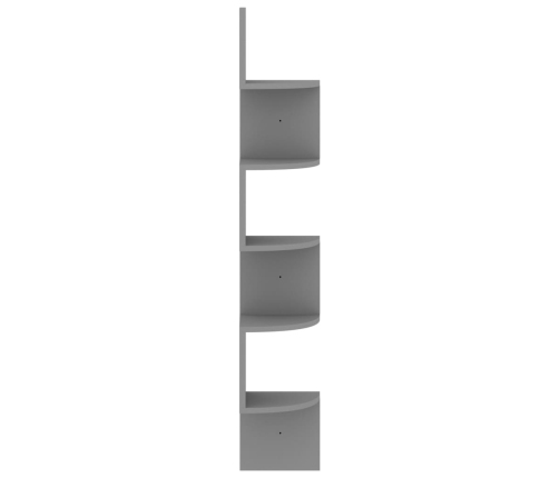 Estante de esquina de pared madera ingeniería gris 19x19x123 cm