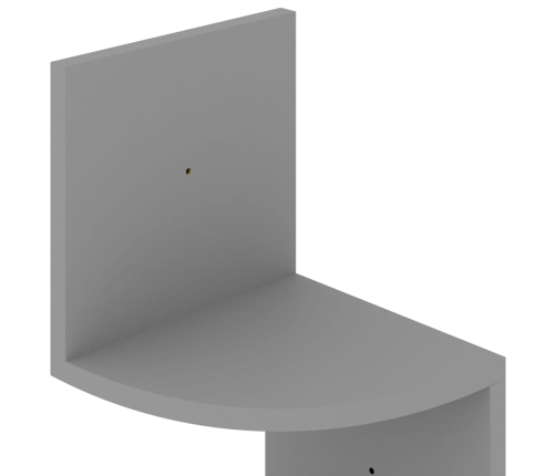 Estante de esquina de pared madera ingeniería gris 19x19x123 cm