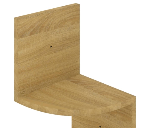 vidaXL Estante de esquina de pared madera ingeniería roble 19x19x123cm